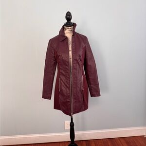 Chic Burgundy Leather Jacket for Women